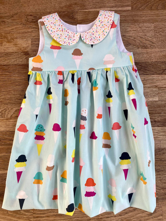 Ice Cream Dress with Rainbow Sprinkles (MADE TO ORDER)