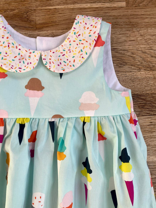 Ice Cream Dress with Rainbow Sprinkles (MADE TO ORDER)