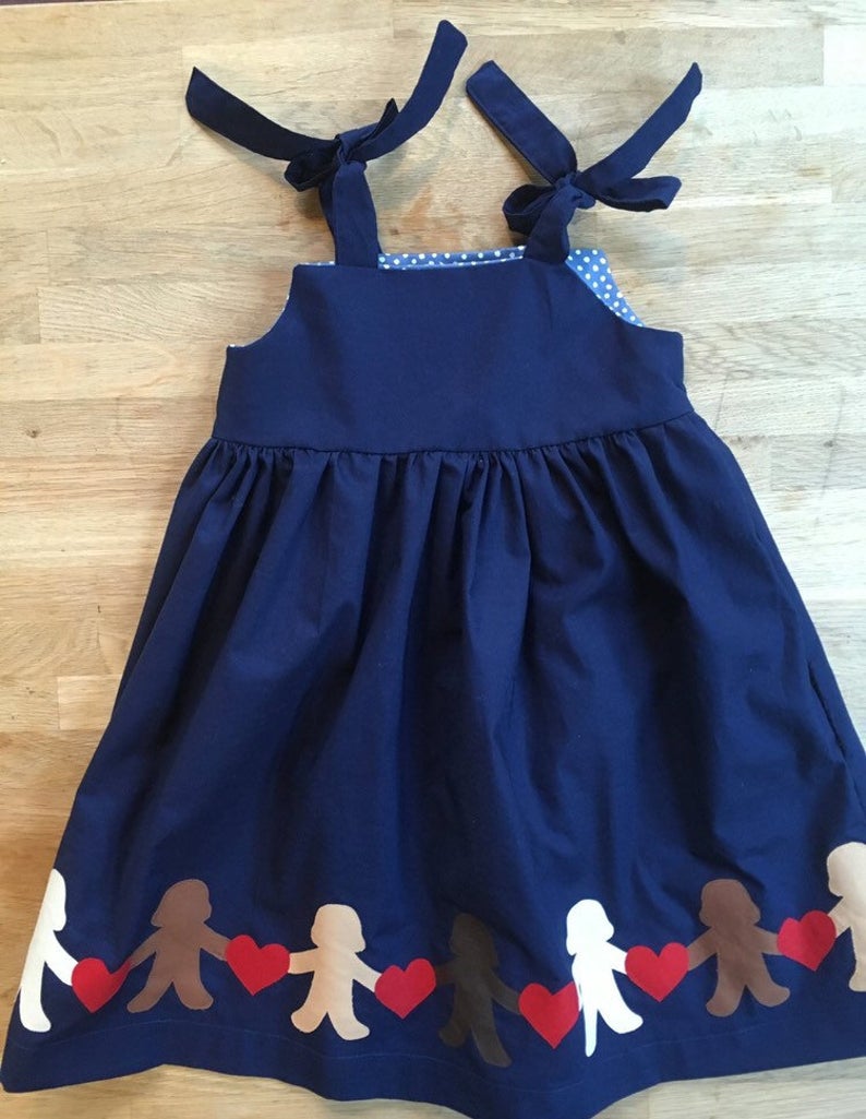 Love Wins Navy Tie Dress (MADE TO ORDER)