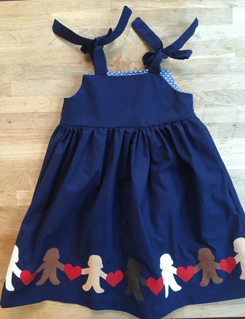 Love Wins Navy Tie Dress (MADE TO ORDER)
