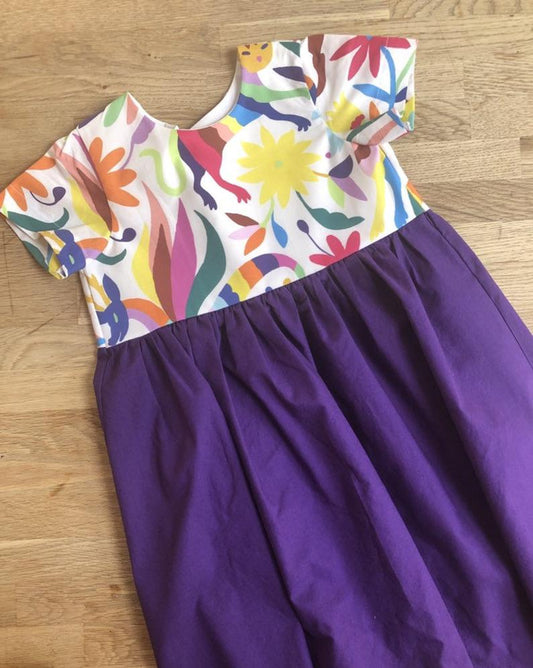 Purple, Mexican Inspired Otomi Dress (MADE TO ORDER)