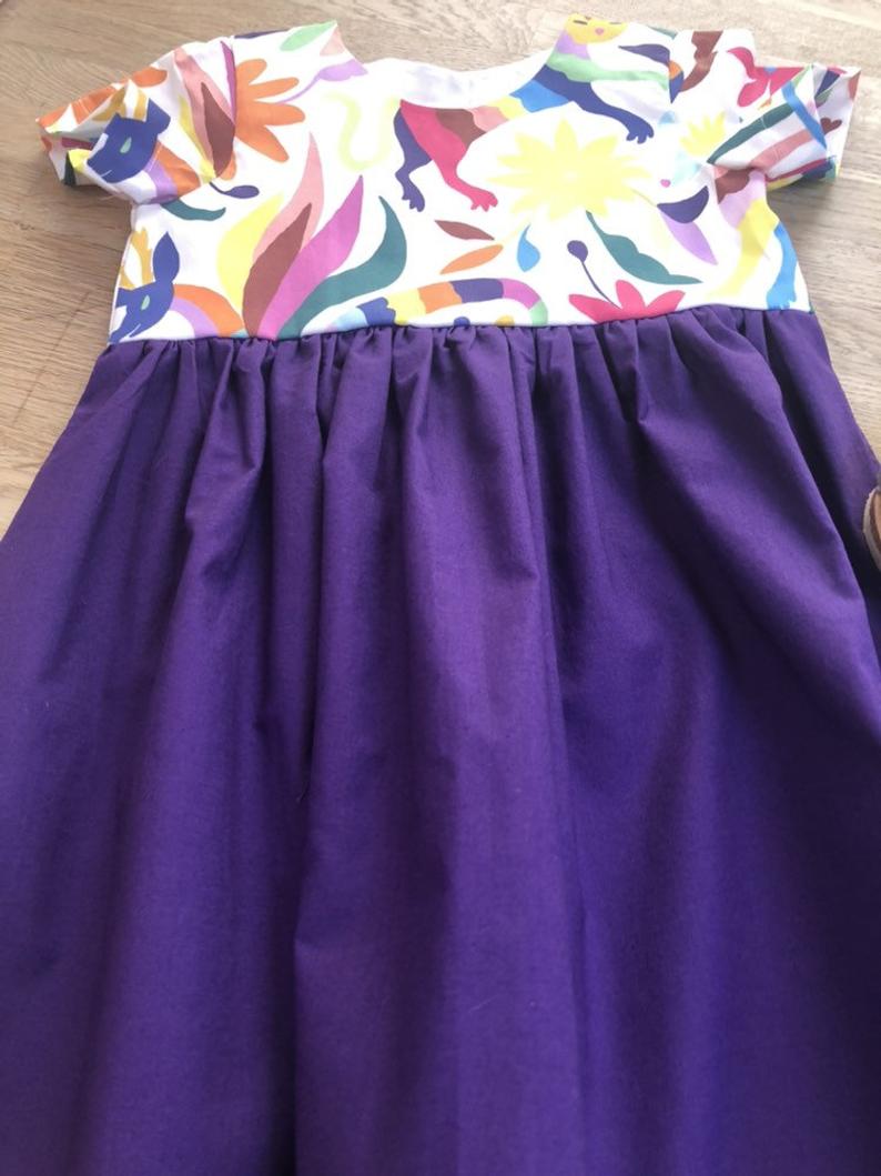 Purple, Mexican Inspired Otomi Dress (MADE TO ORDER)