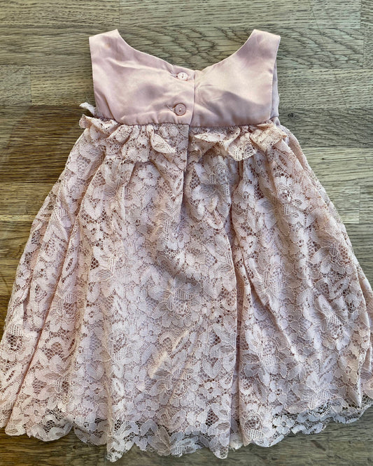 Soft Pink Lace Dress (Pre-Loved) Size 12 Months - Heirloom