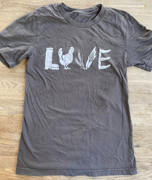 Gray LOVE T-shirt (Pre-Loved) Size 10/12