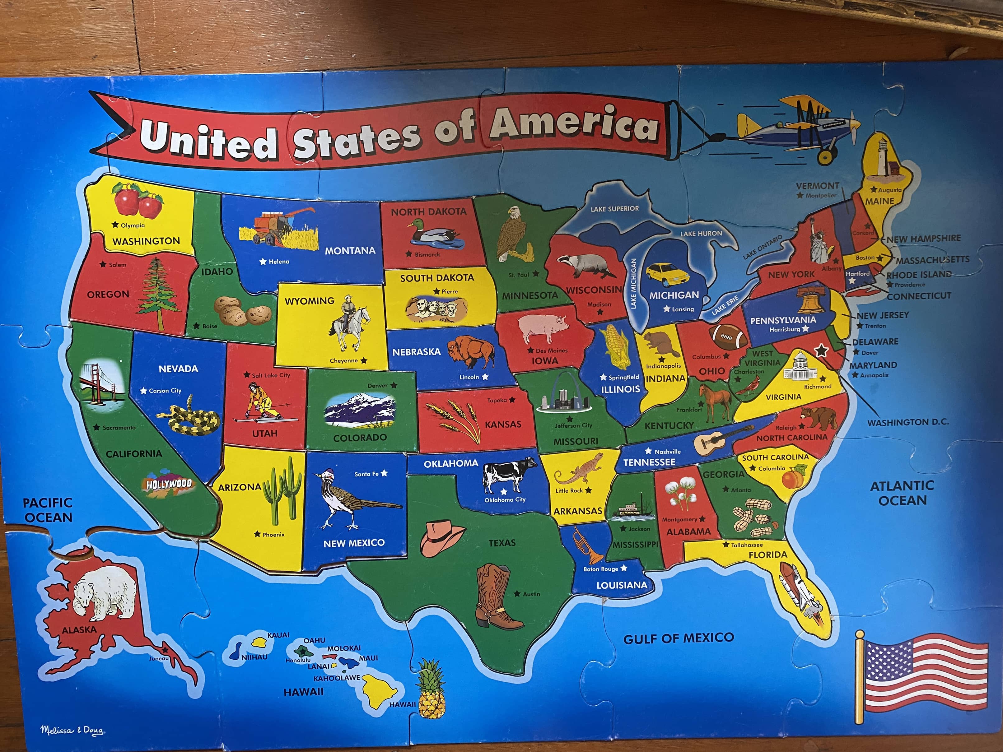 USA Floor Puzzle - Extra LARGE - 51 Jumbo Pieces - Melissa & Doug