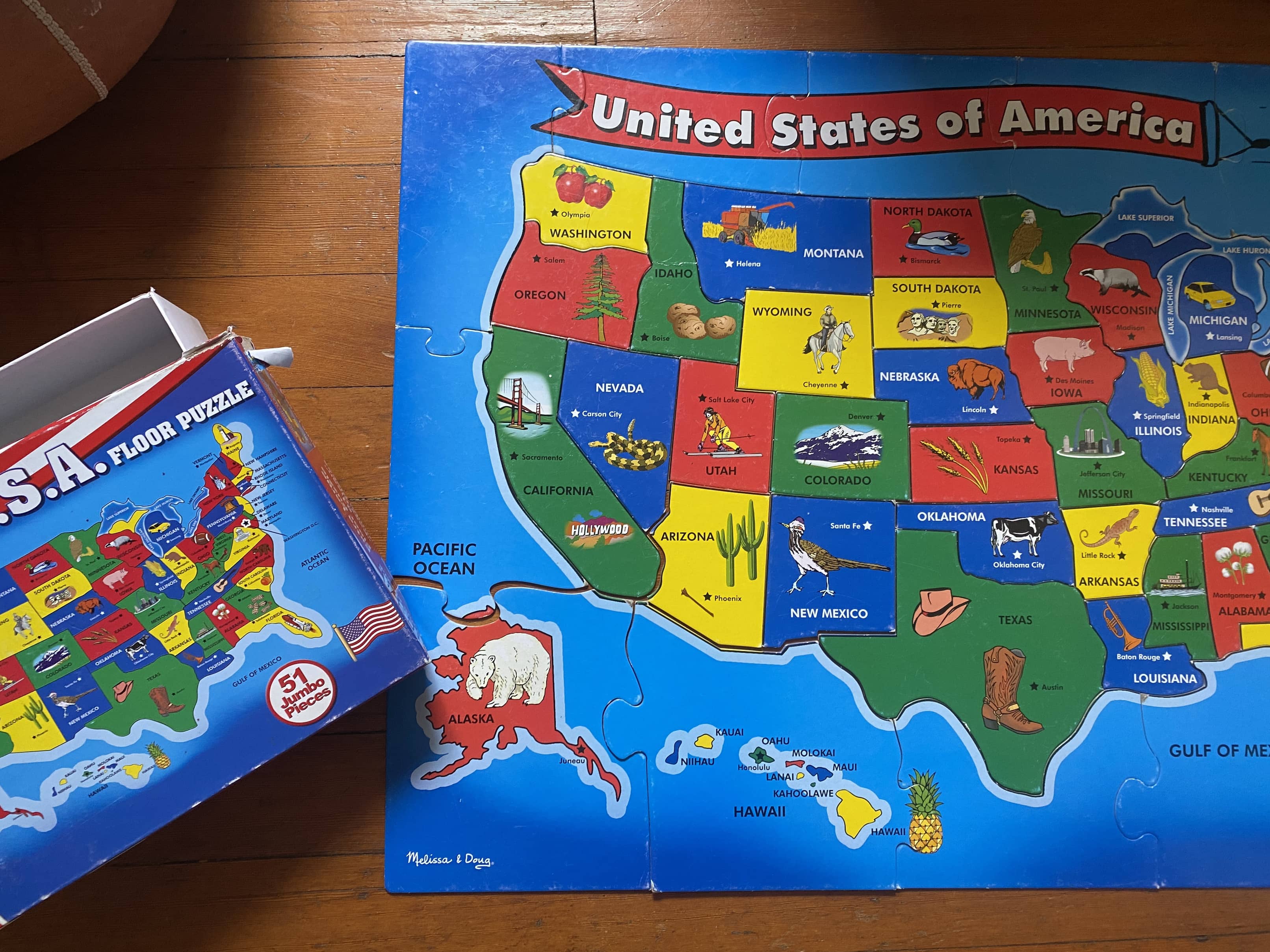 USA Floor Puzzle - Extra LARGE - 51 Jumbo Pieces - Melissa & Doug