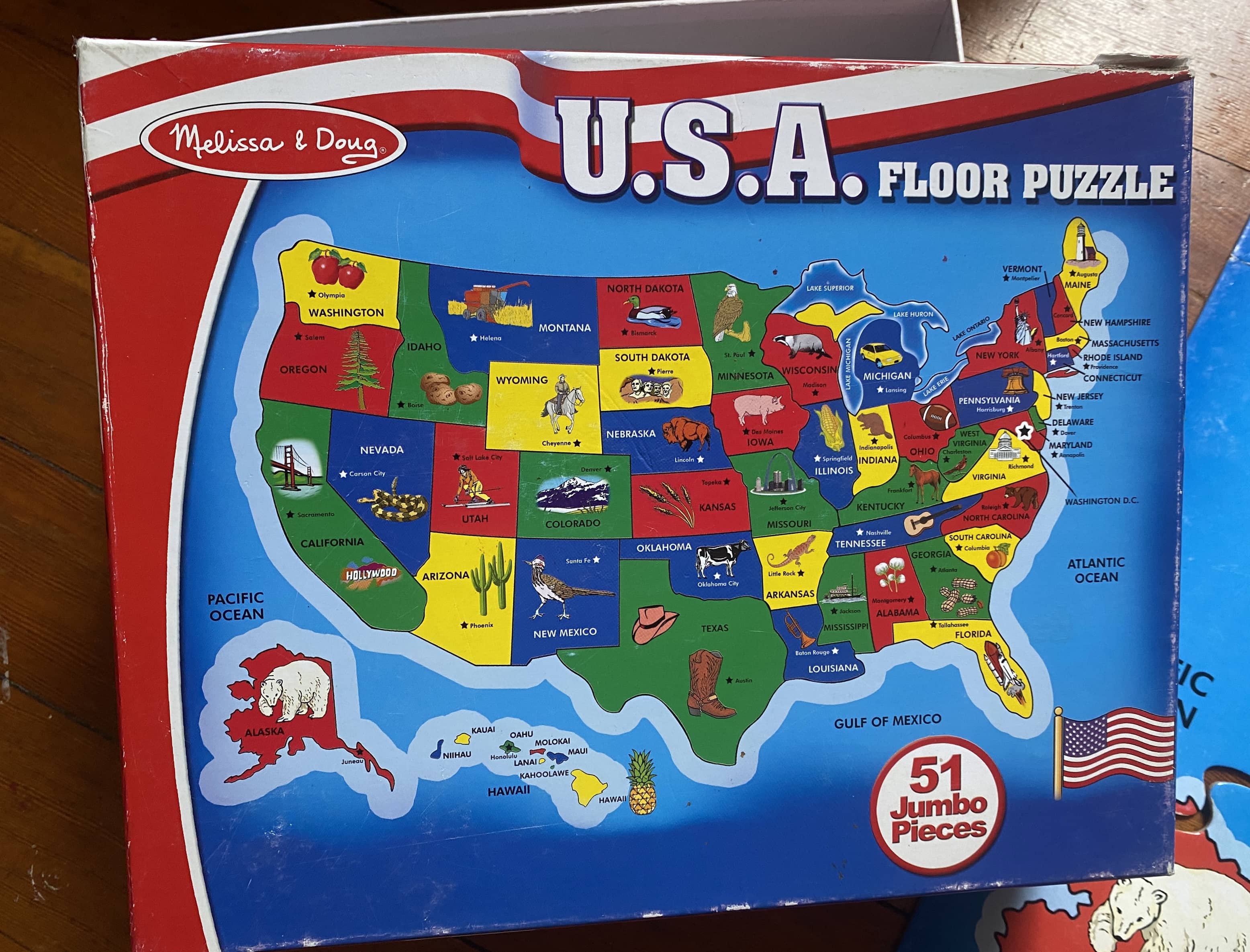 USA Floor Puzzle - Extra LARGE - 51 Jumbo Pieces - Melissa & Doug