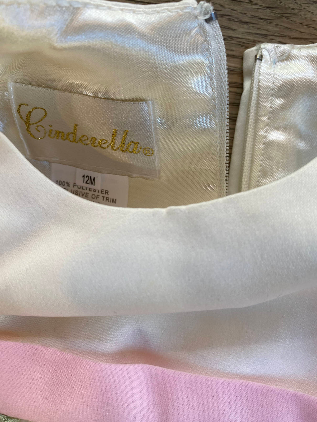 Pink Embroidered Flowers Dress (Pre-Loved) Size 12 Months - Cinderella