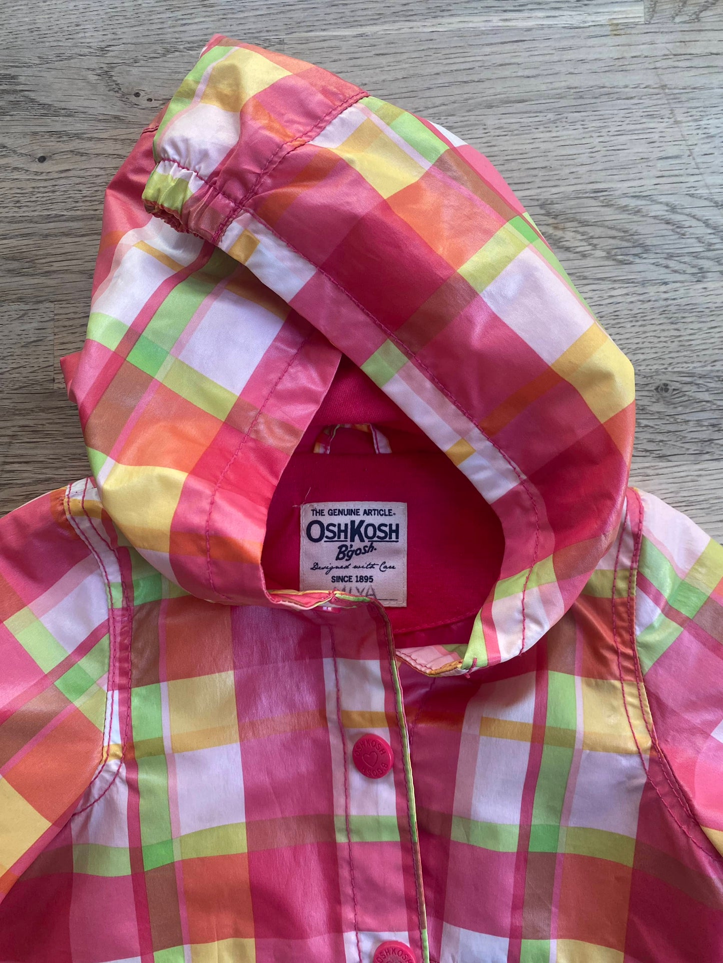 Pink Plaid Raincoat (Pre-Loved) Size 24 Months - OshKosh Kids