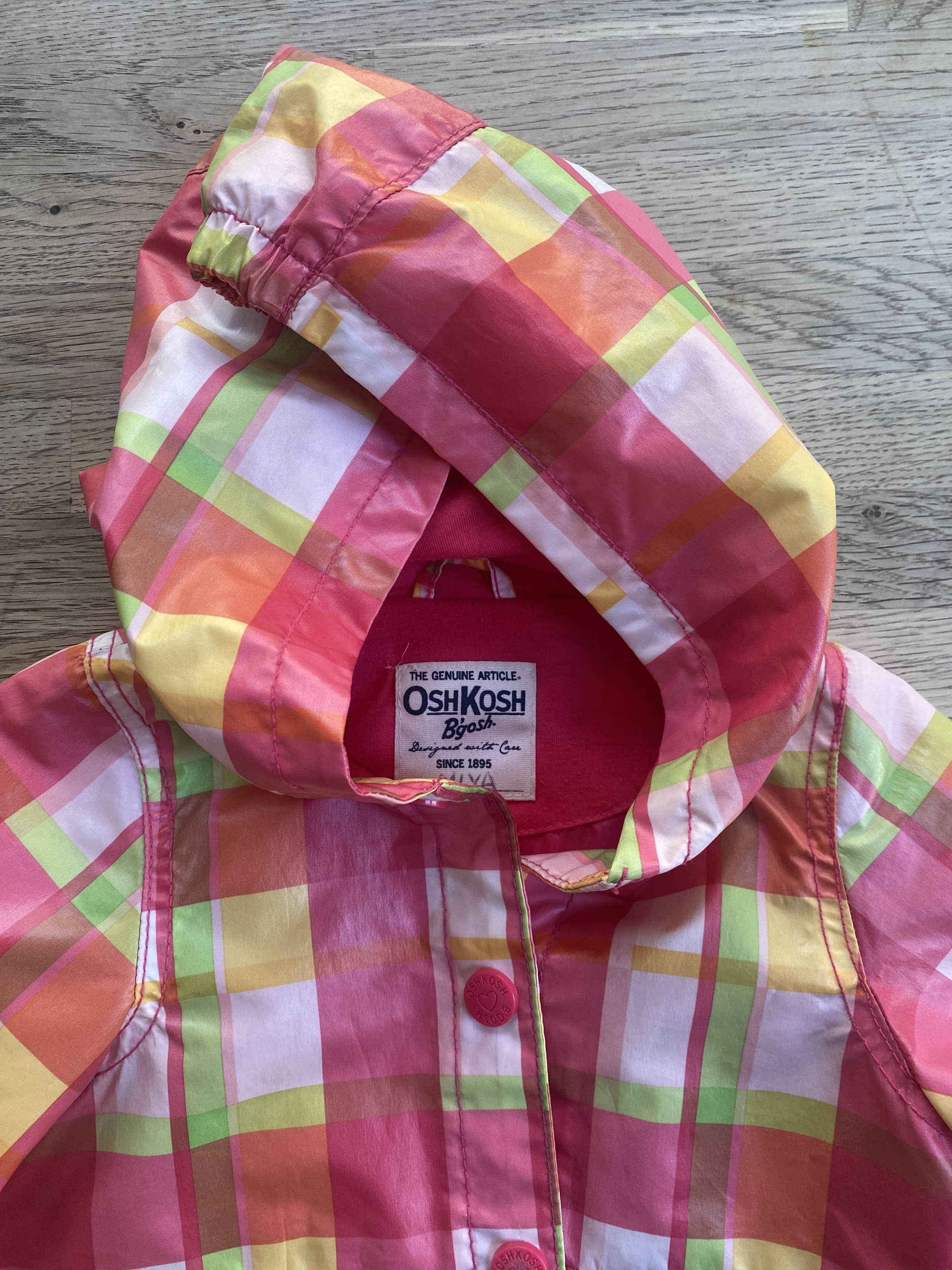 Pink Plaid Raincoat (Pre-Loved) Size 24 Months - OshKosh Kids