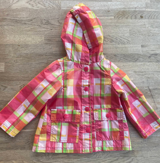 Pink Plaid Raincoat (Pre-Loved) Size 24 Months - OshKosh Kids