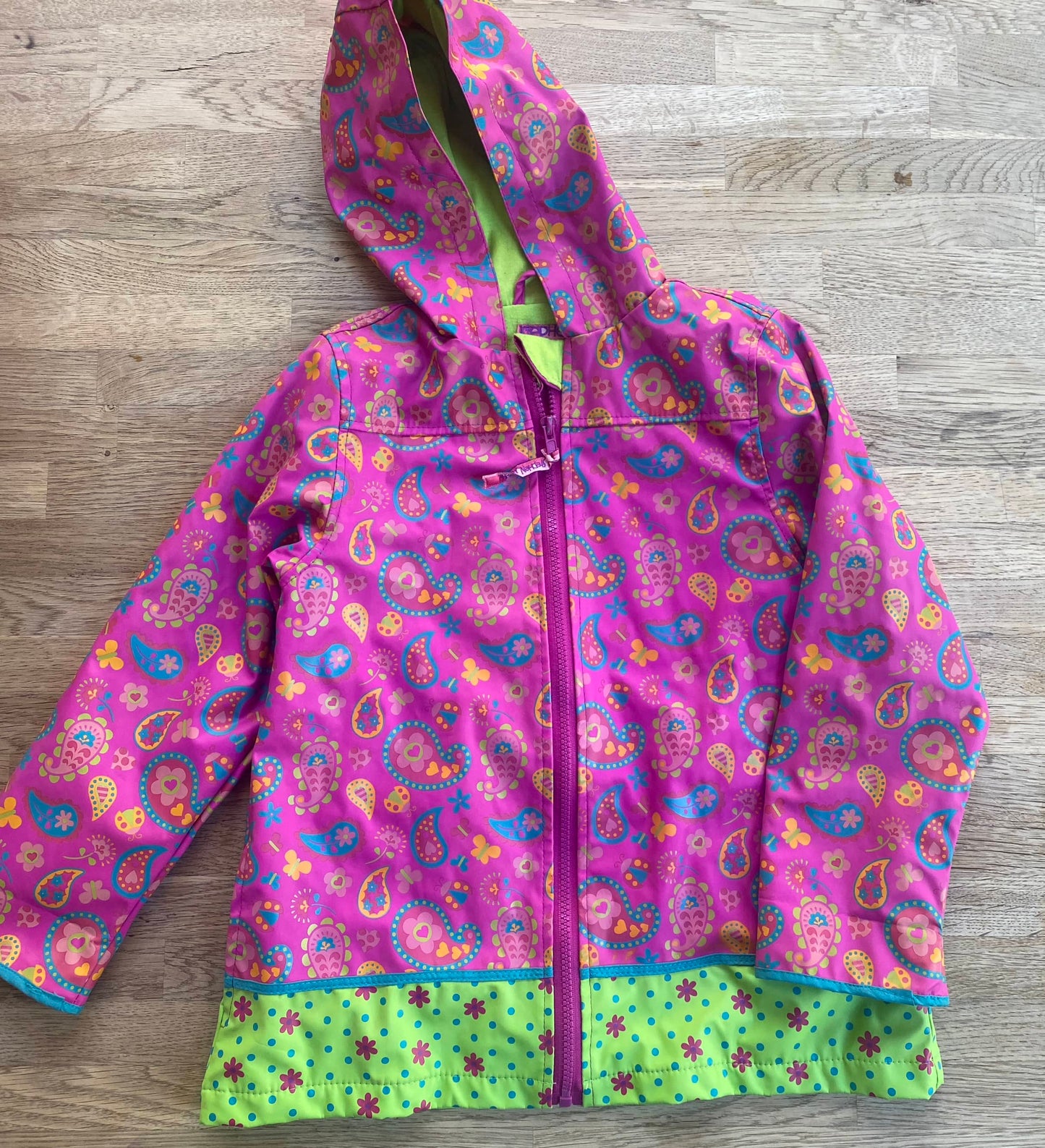 Colorful Purple Rain Coat (Pre-Loved) Size 6x - Stephen Joseph