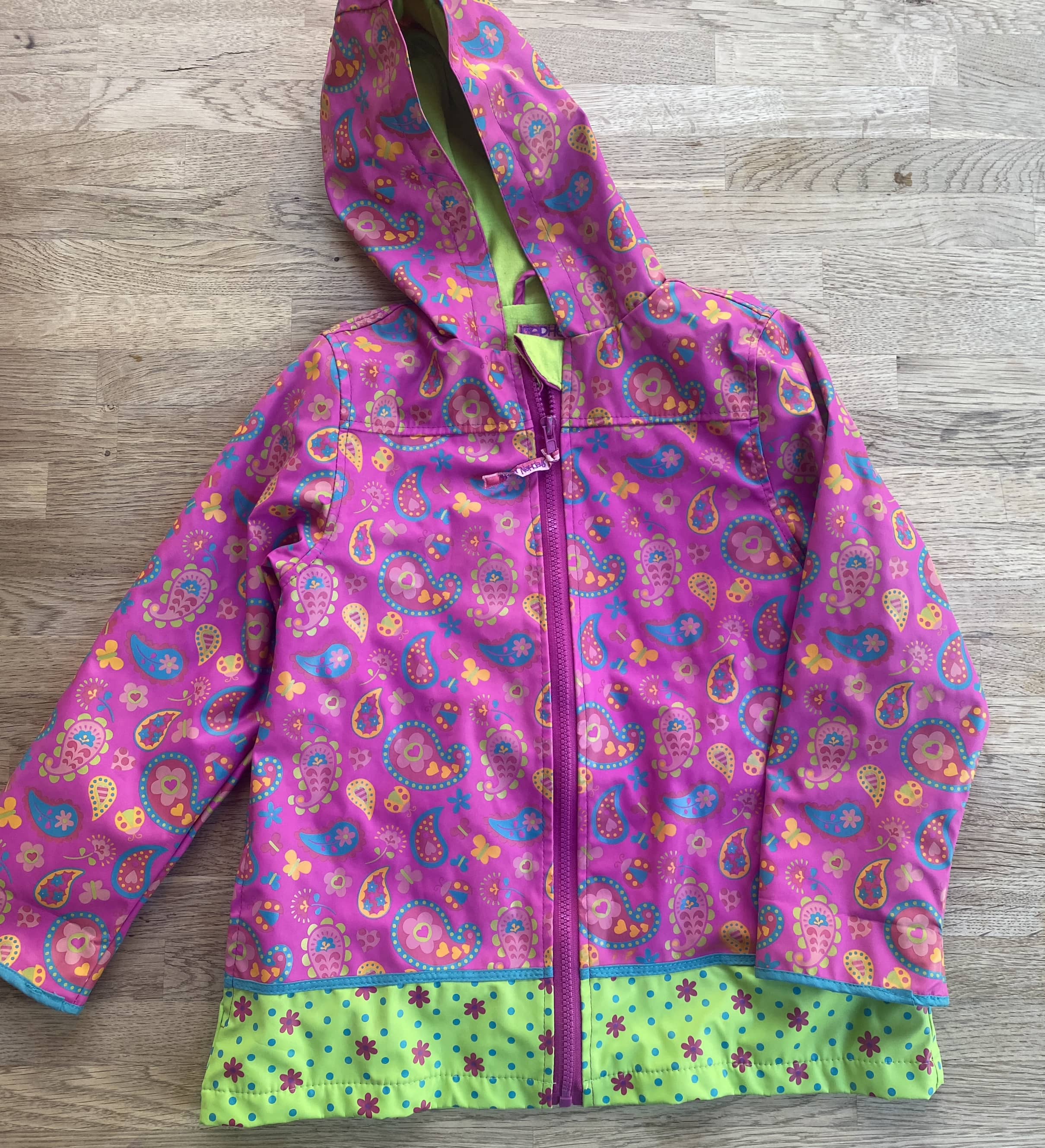 Colorful Purple Rain Coat (Pre-Loved) Size 6x - Stephen Joseph