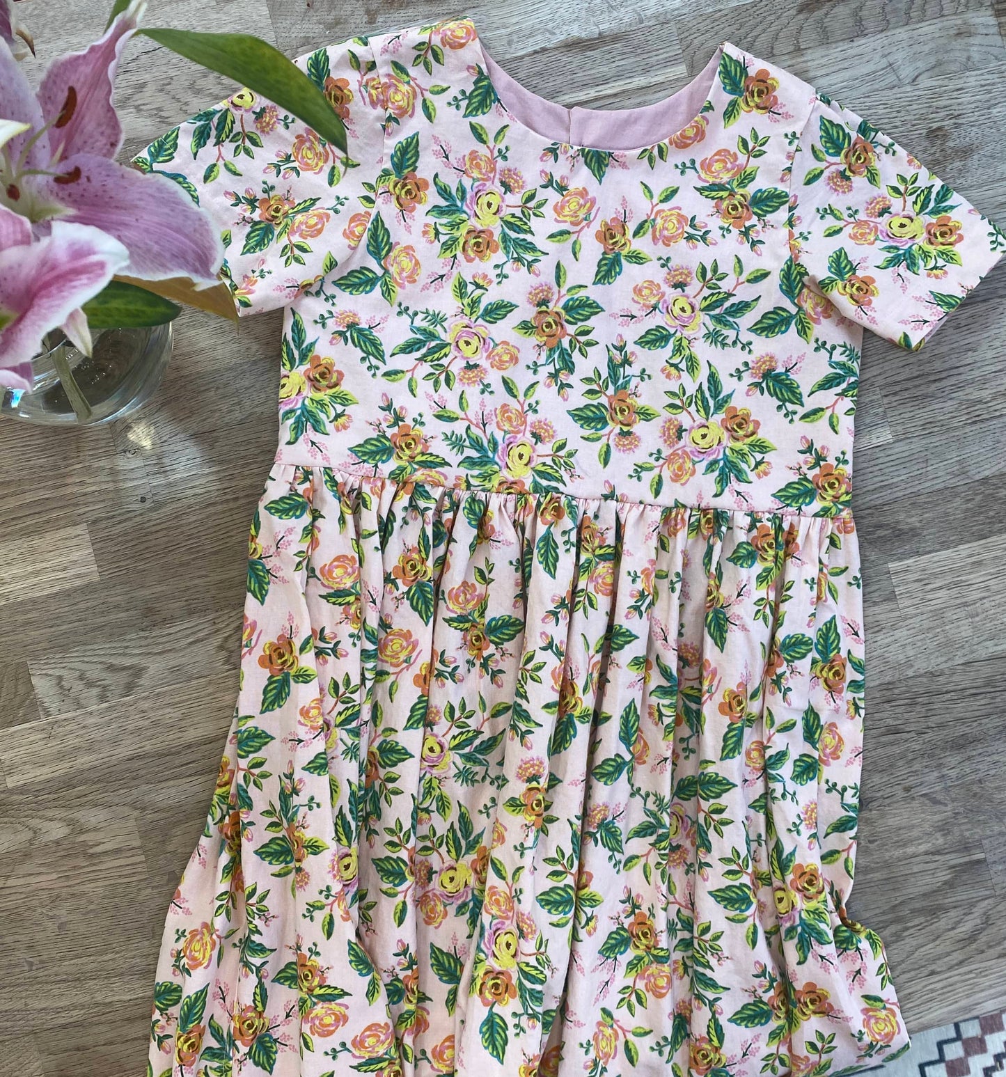 Rifle Paper Pink Floral Dress - MADE TO ORDER