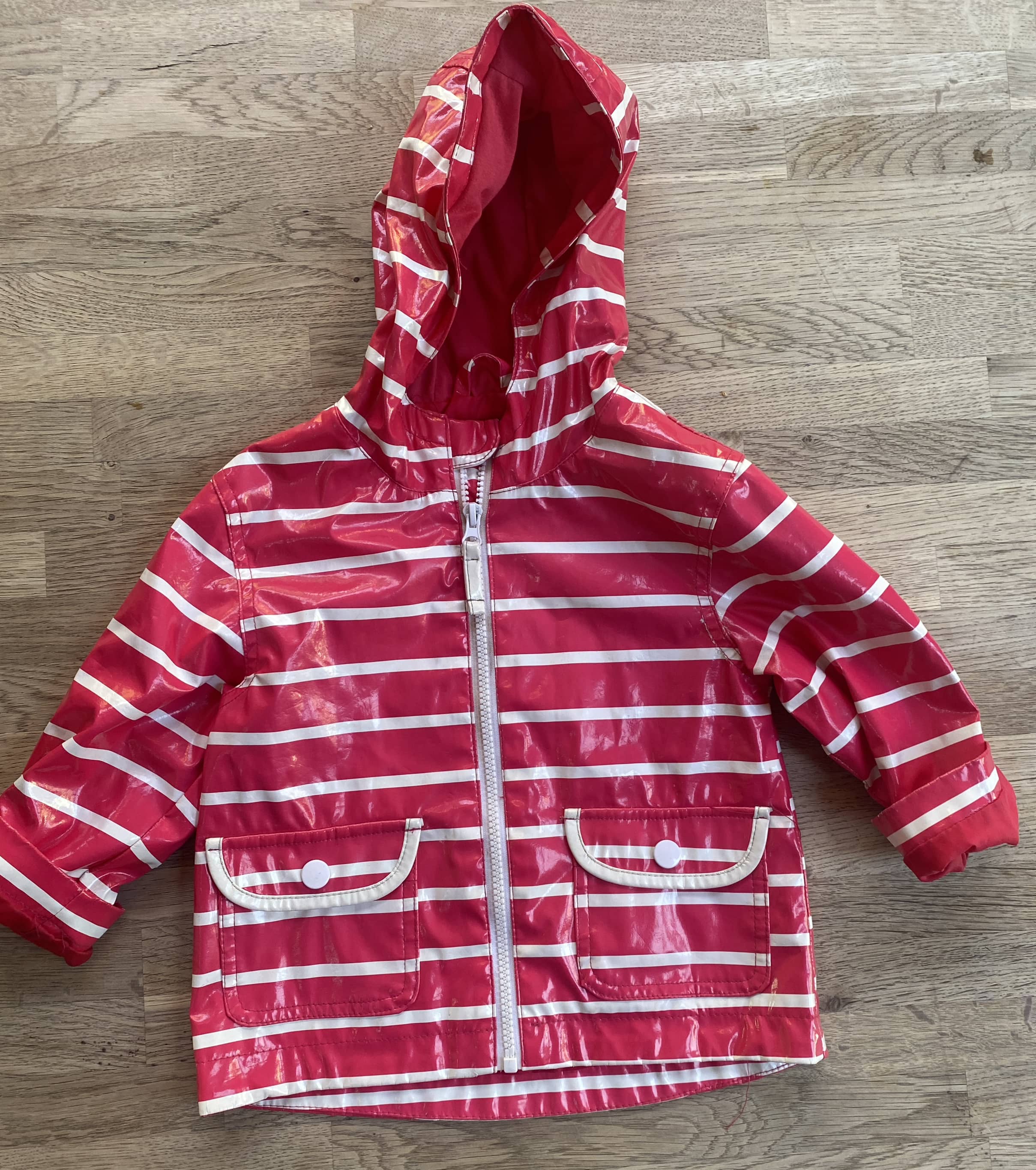 Pink Striped Raincoat (Pre-Loved) Size 2t