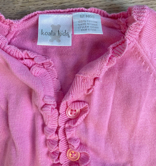 Pink Ruffle Sweater (Pre-Loved) Size 12 Months