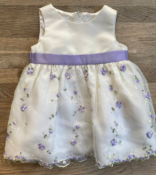 Purple Floral Dress (Pre-Loved) Size 12Months - Cinderella