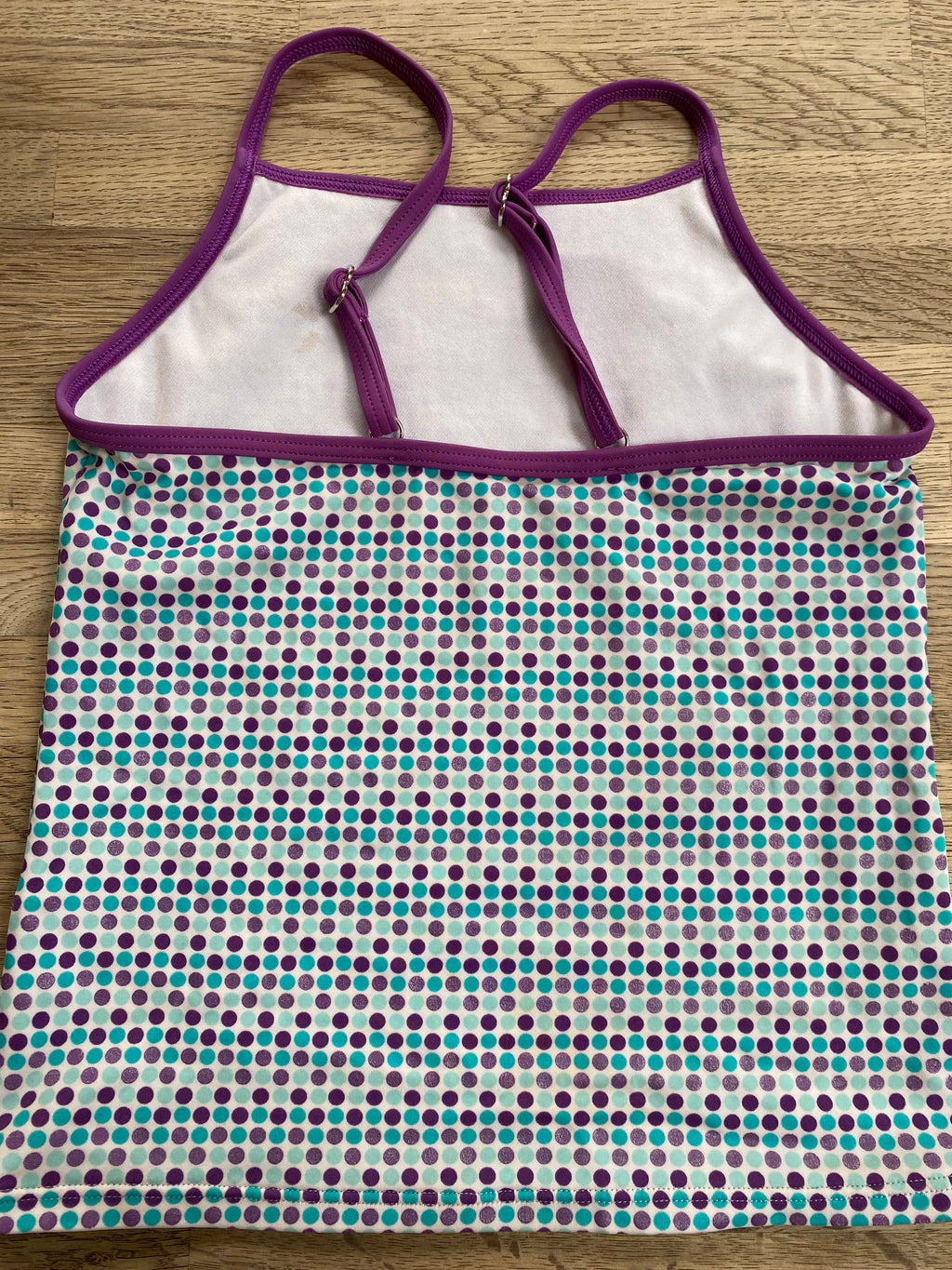 Purple Dot Bathing Suit Top (Pre-Loved) Size 10 - Lands End Kids