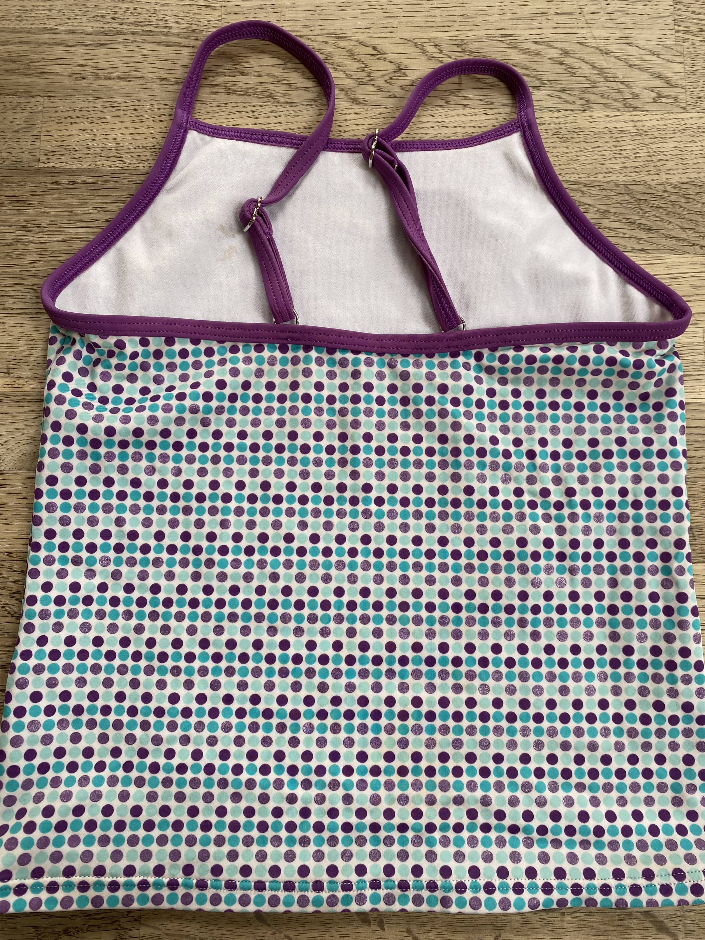 Purple Dot Bathing Suit Top (Pre-Loved) Size 10 - Lands End Kids