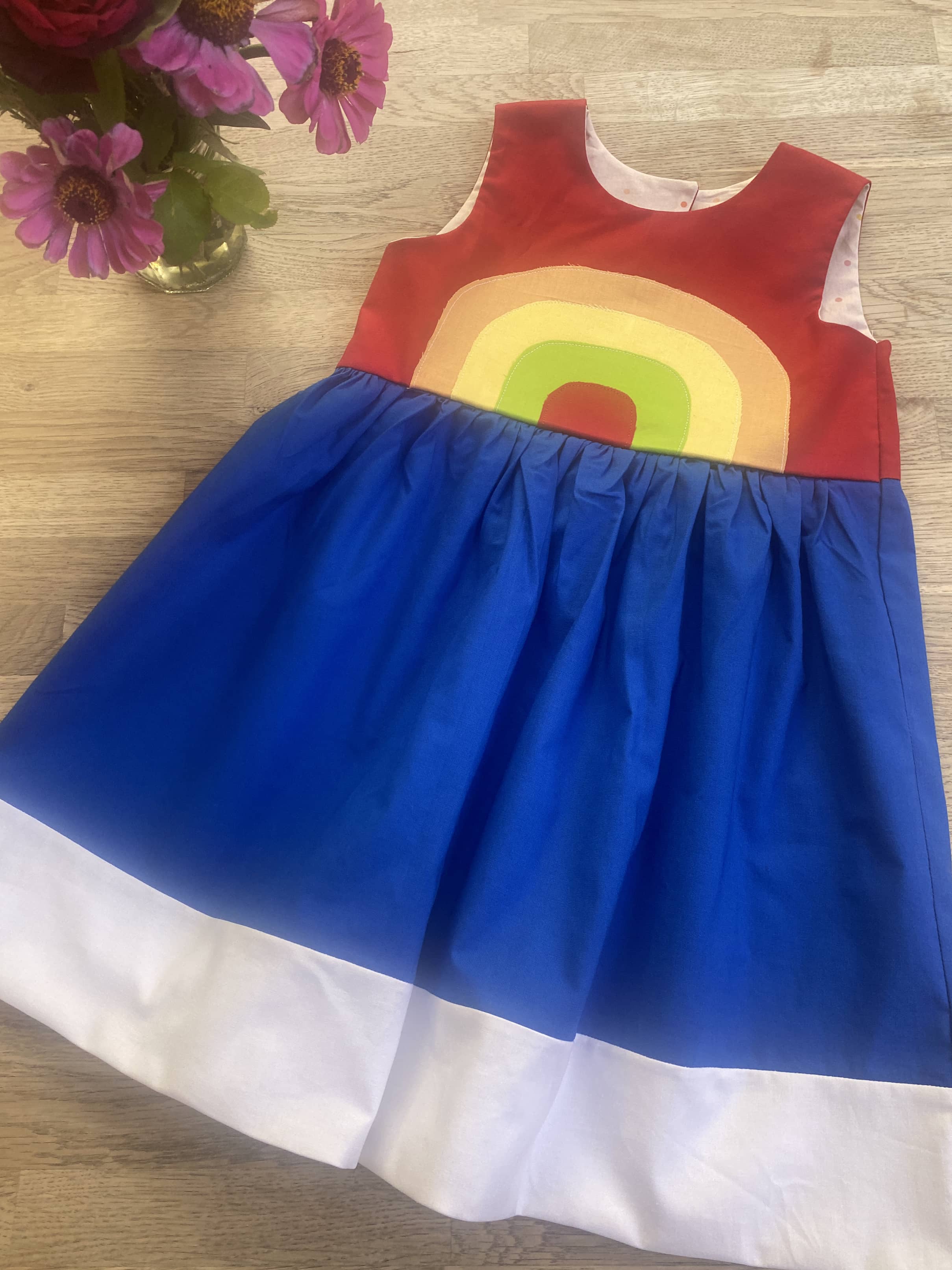 Rainbow Brite-Inspired Dress – Handmade Children's Dress, Made to Order, Sizes 2T–6T