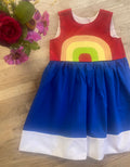 Rainbow Brite-Inspired Dress – Handmade Children's Dress, Made to Order, Sizes 2T–6T