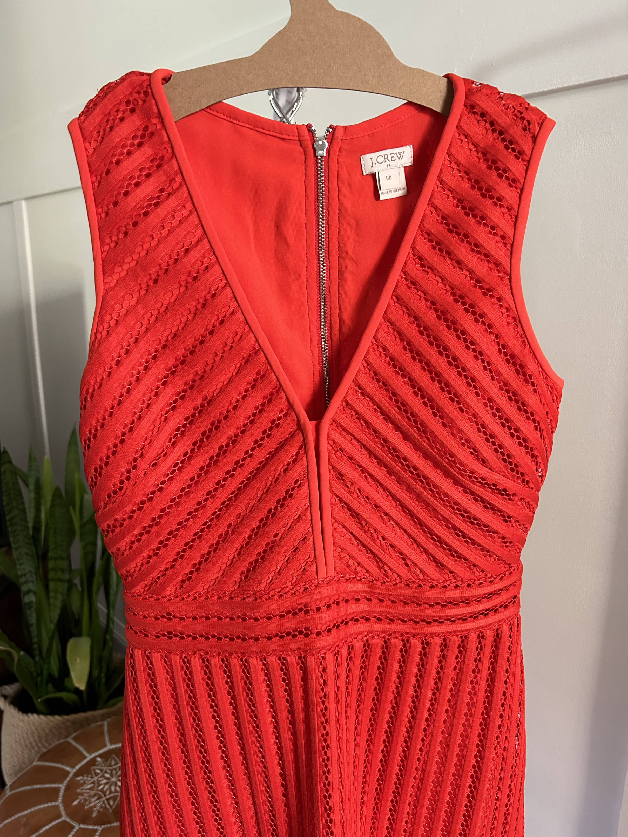 J-Crew Red Eyelet Dress (Pre-Loved) Size 00 Adult - J-Crew