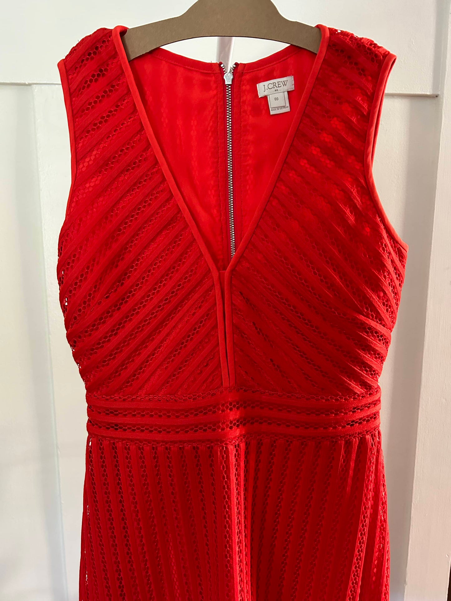 Red Eyelet Dress (Pre-Loved) Size 2 Adult - J-Crew