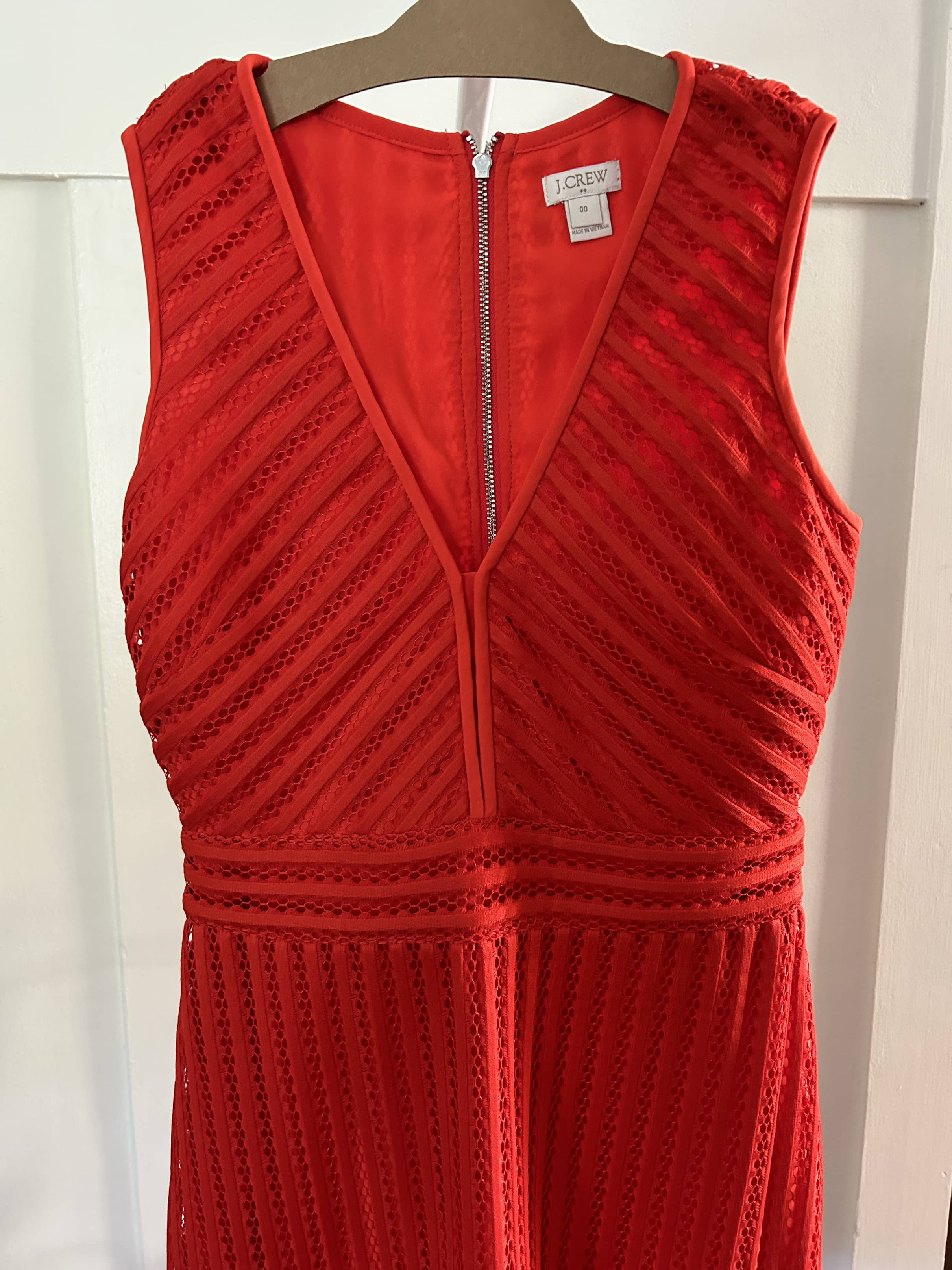 J-Crew Red Eyelet Dress (Pre-Loved) Size 00 Adult - J-Crew
