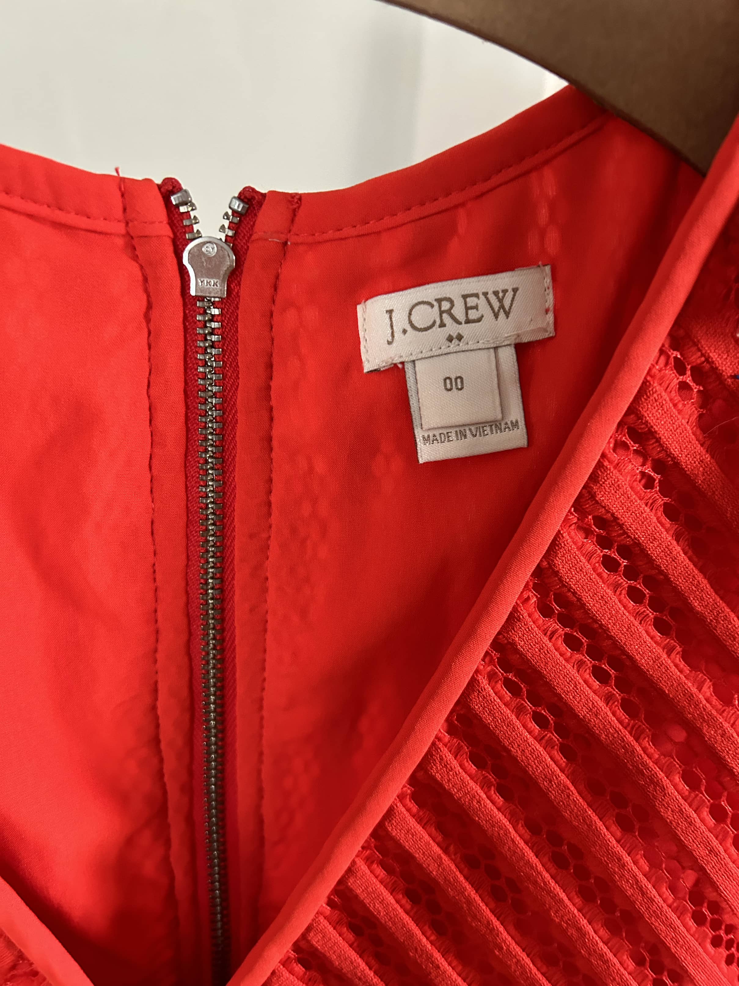 J-Crew Red Eyelet Dress (Pre-Loved) Size 00 Adult - J-Crew