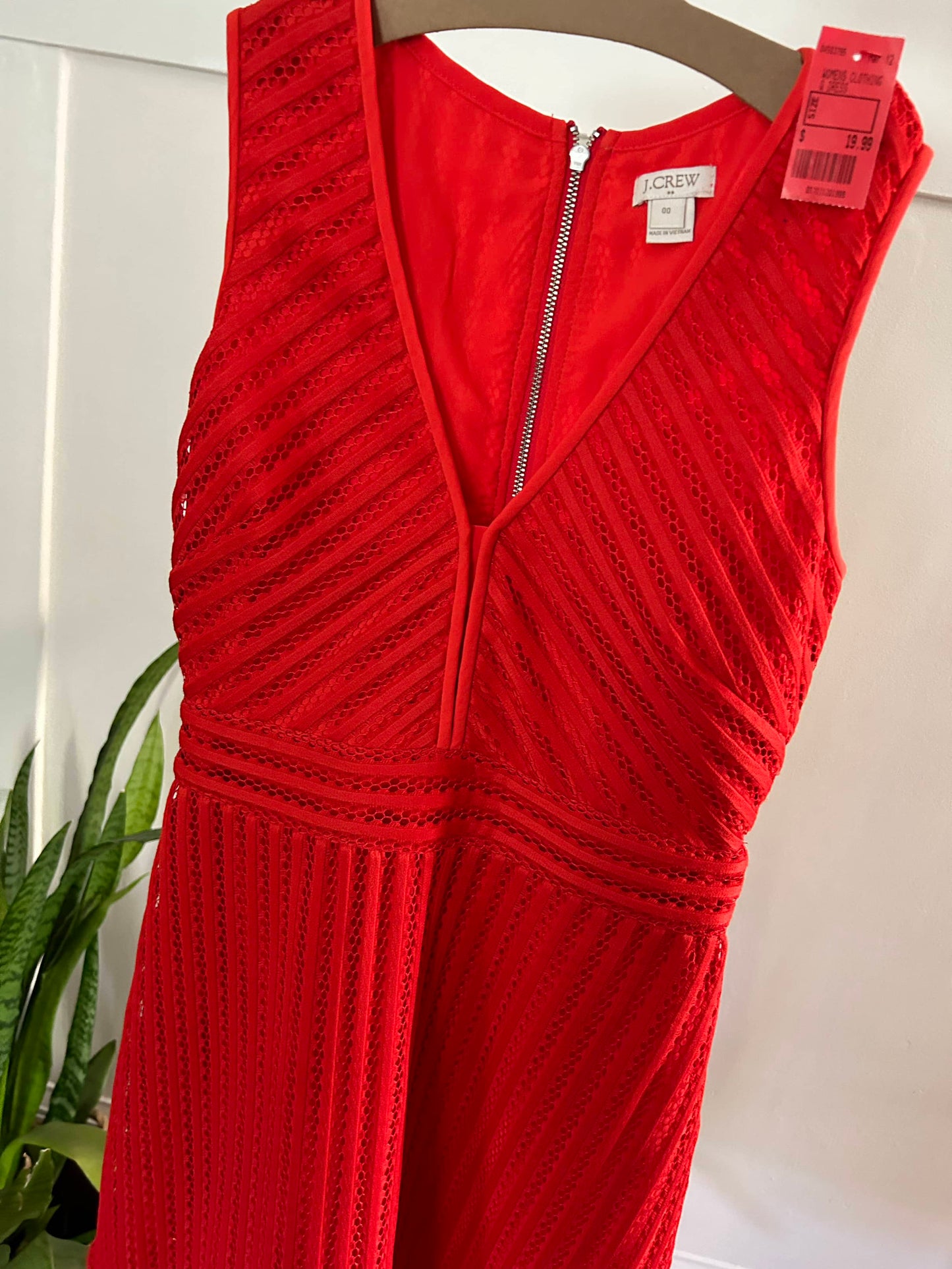 Red Eyelet Dress (Pre-Loved) Size 2 Adult - J-Crew