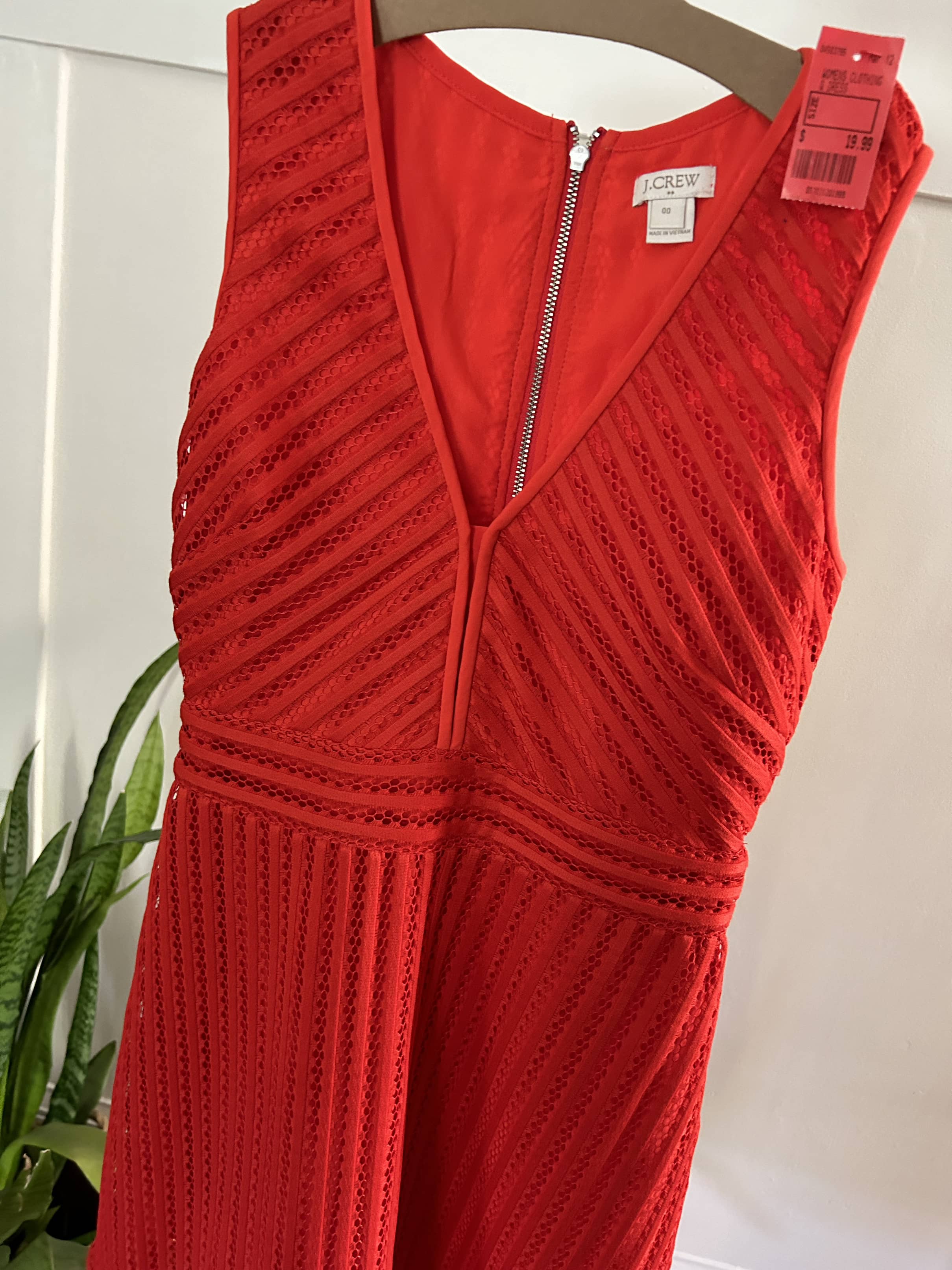J-Crew Red Eyelet Dress (Pre-Loved) Size 00 Adult - J-Crew
