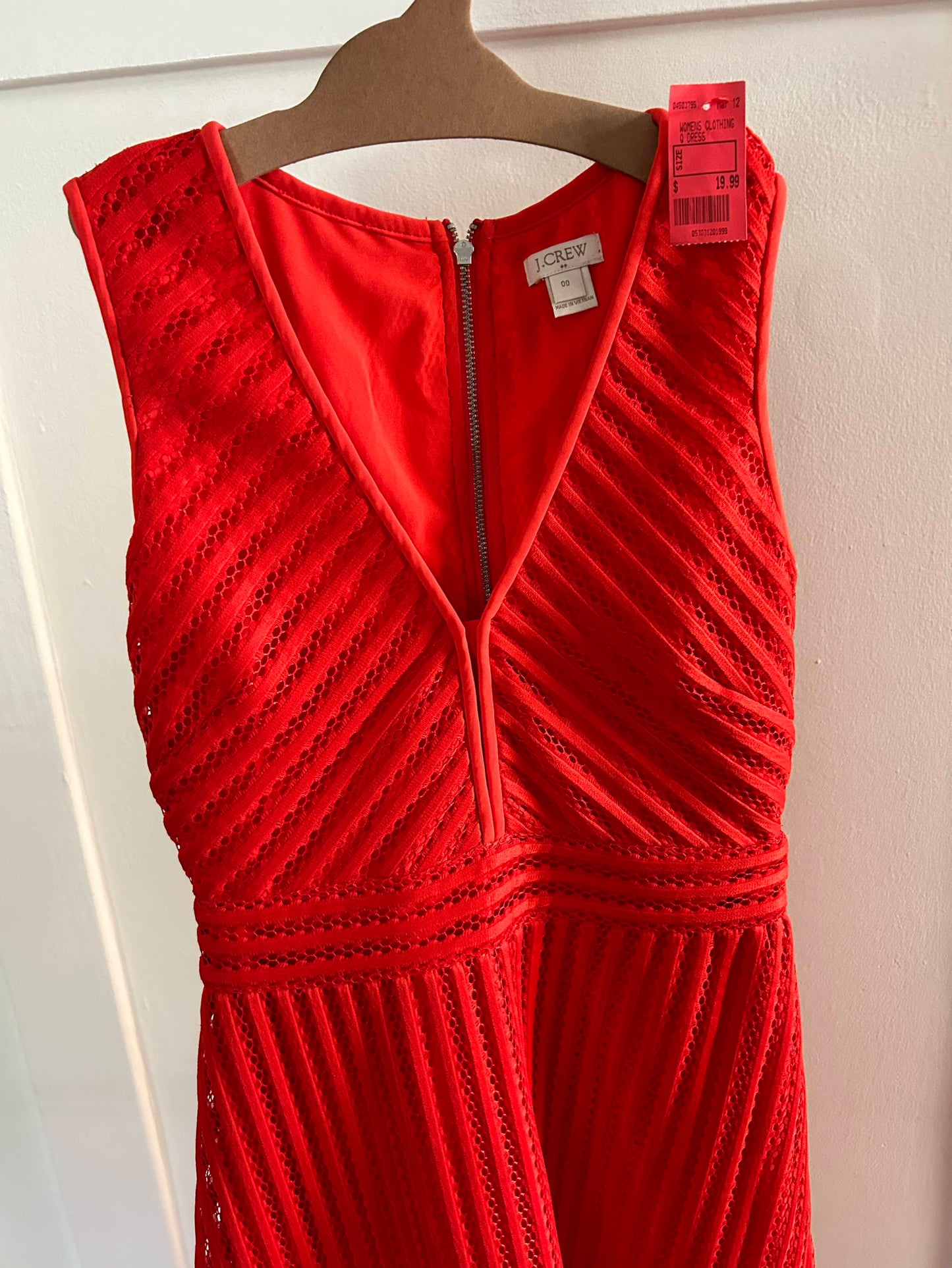 Red Eyelet Dress (Pre-Loved) Size 2 Adult - J-Crew