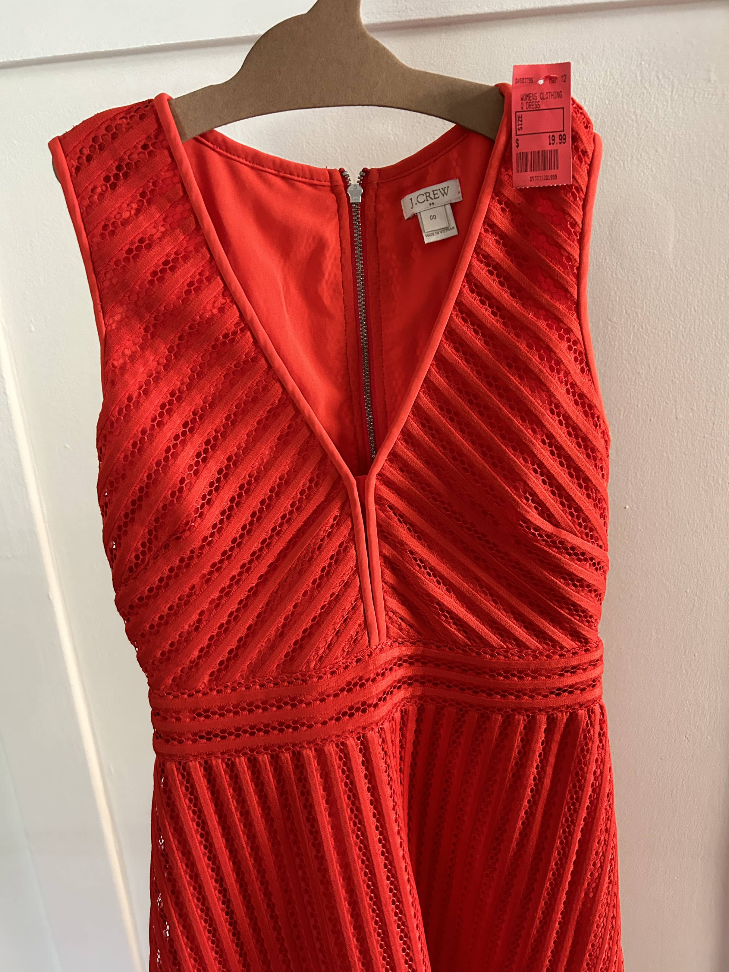 J-Crew Red Eyelet Dress (Pre-Loved) Size 00 Adult - J-Crew