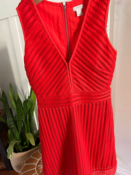 Red Eyelet Dress (Pre-Loved) Size 2 Adult - J-Crew