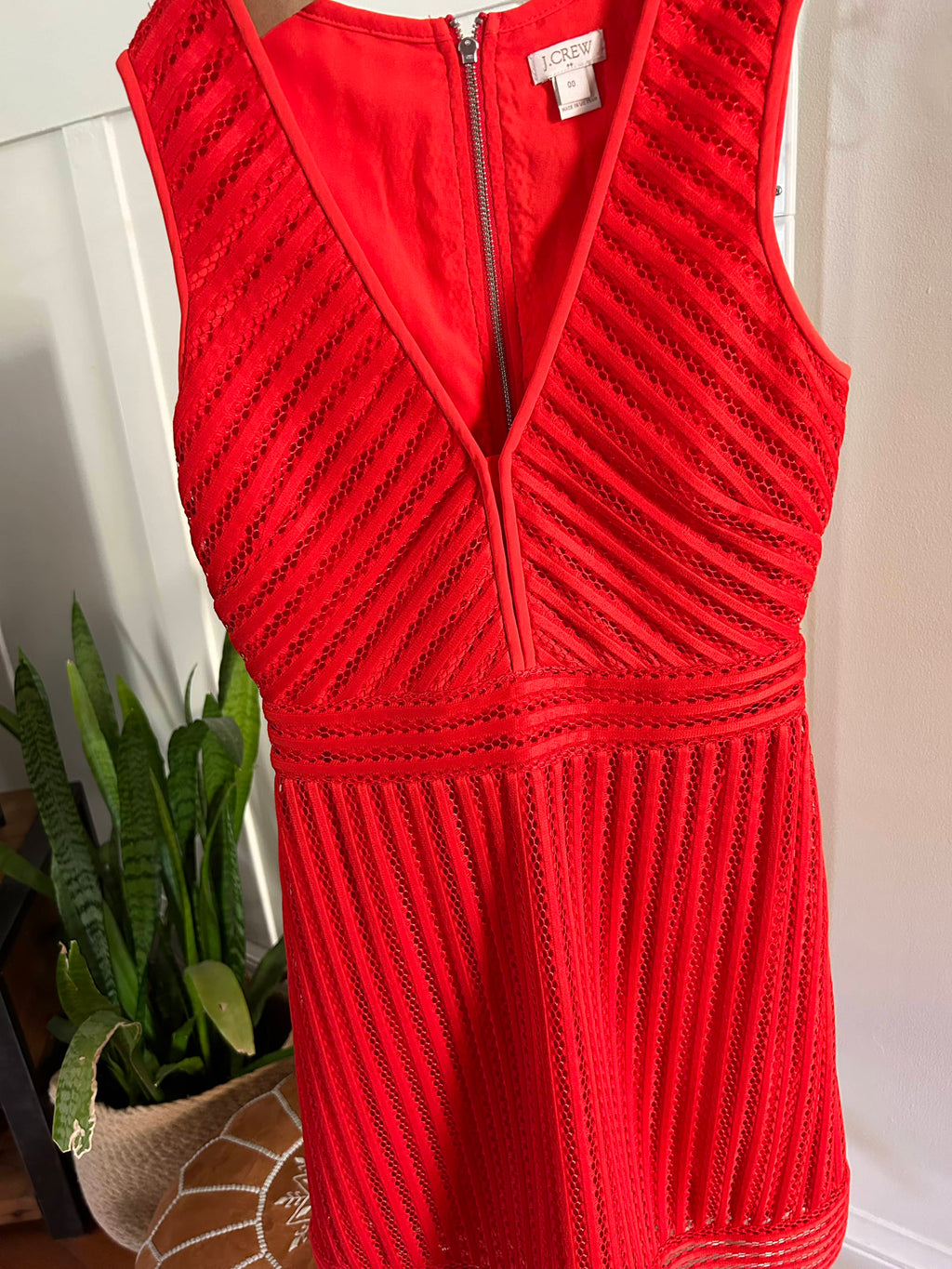J-Crew Red Eyelet Dress (Pre-Loved) Size 00 Adult - J-Crew
