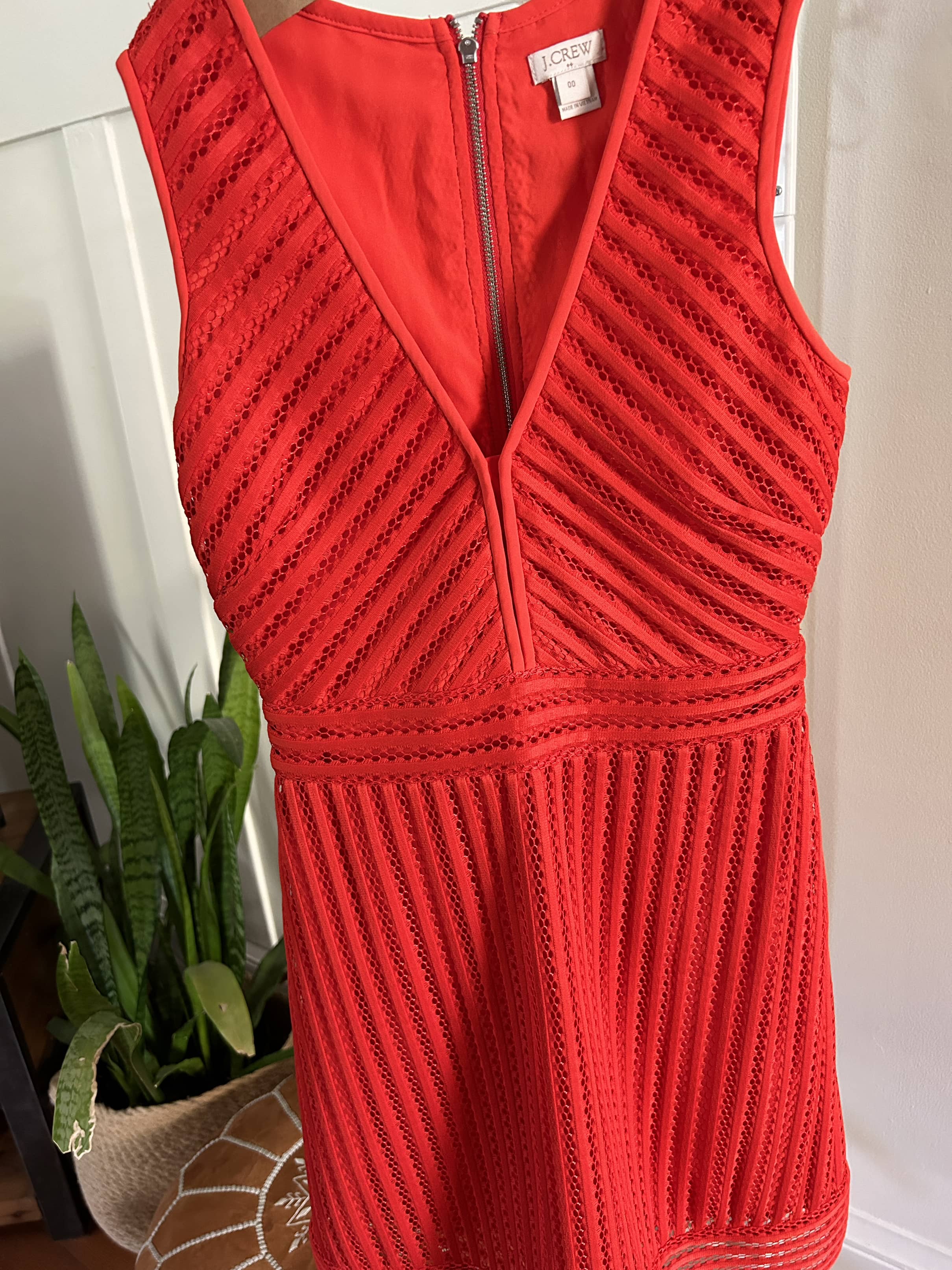 J-Crew Red Eyelet Dress (Pre-Loved) Size 00 Adult - J-Crew