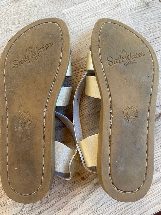 Gold Saltwater Sandals - Big Kid Size 1