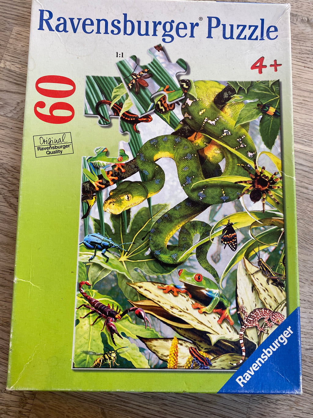 Ravensburger 60 Piece Puzzle "Jumpers & Crawlers" w Bugs, Snakes, Frogs - Ages 4+