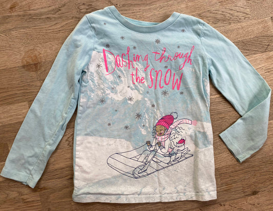 Dashing Through the Snow Long Sleeve T-shirt (Pre-Loved) Size 5t