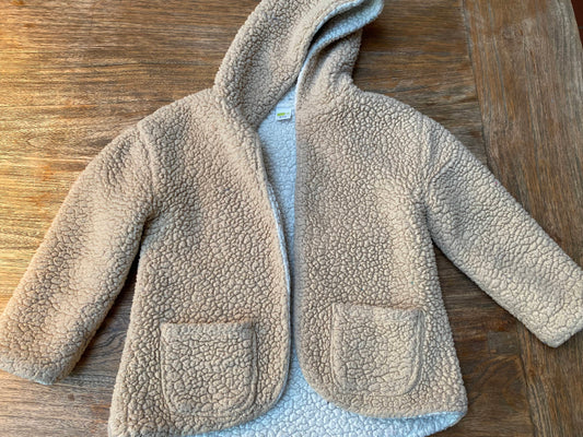 Fuzzy Brown Sweater Jacket (Pre-Loved) Size 7/8