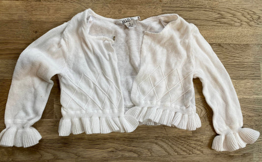 White Ruffle Bolero Sweater (PRE-LOVED) Size 4t