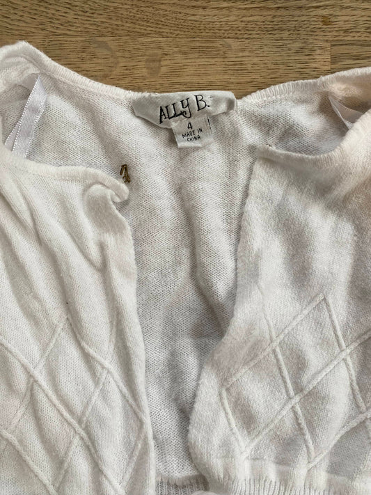 White Ruffle Bolero Sweater (PRE-LOVED) Size 4t