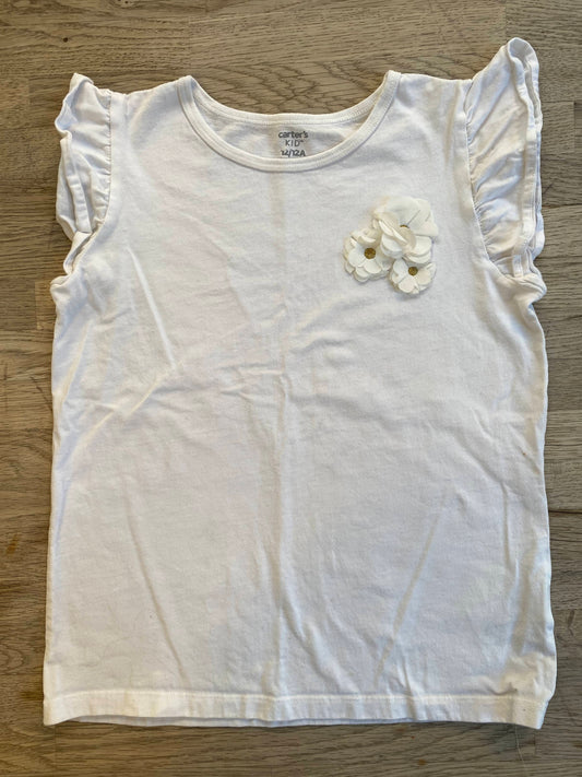 White Floral T-shirt (Pre-Loved) Size 12 - Carter's